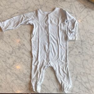 Ralph Laure Baby Long-Sleeve Footed One-Piece in Light Blue